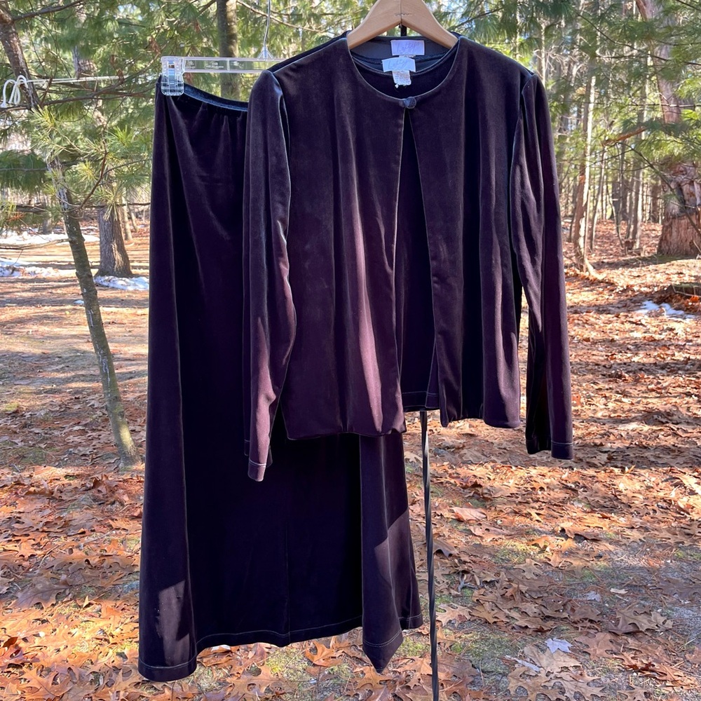 90s Letty’s 3-Piece Velvet Whimsigoth Skirt Set Women’s Size S